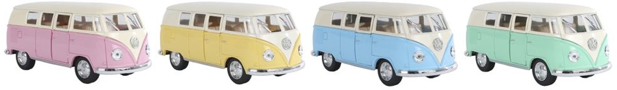 Kinsmart 1962 Volkswagen Classic Bus Pastel verkoop per stuk die cast pull back motor 4ass 13 cm speelgoed auto