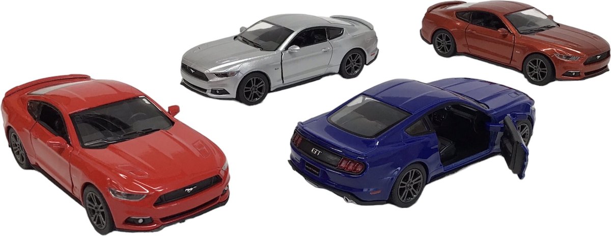 Kinsmart 2015 Ford Mustang GT V6 Pull-back motor verkoop per stuk Diecast Model Toy Car 1:38
