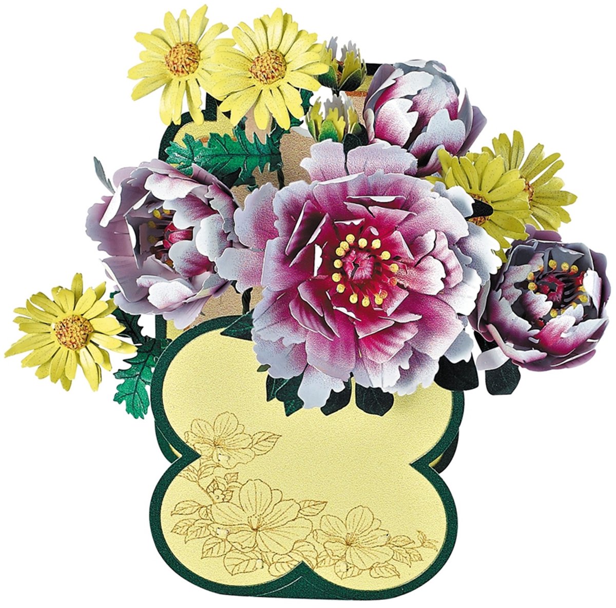 Bouwpakket 3D Model DIY Bloemenmand Magneet- gekleurd- metaal