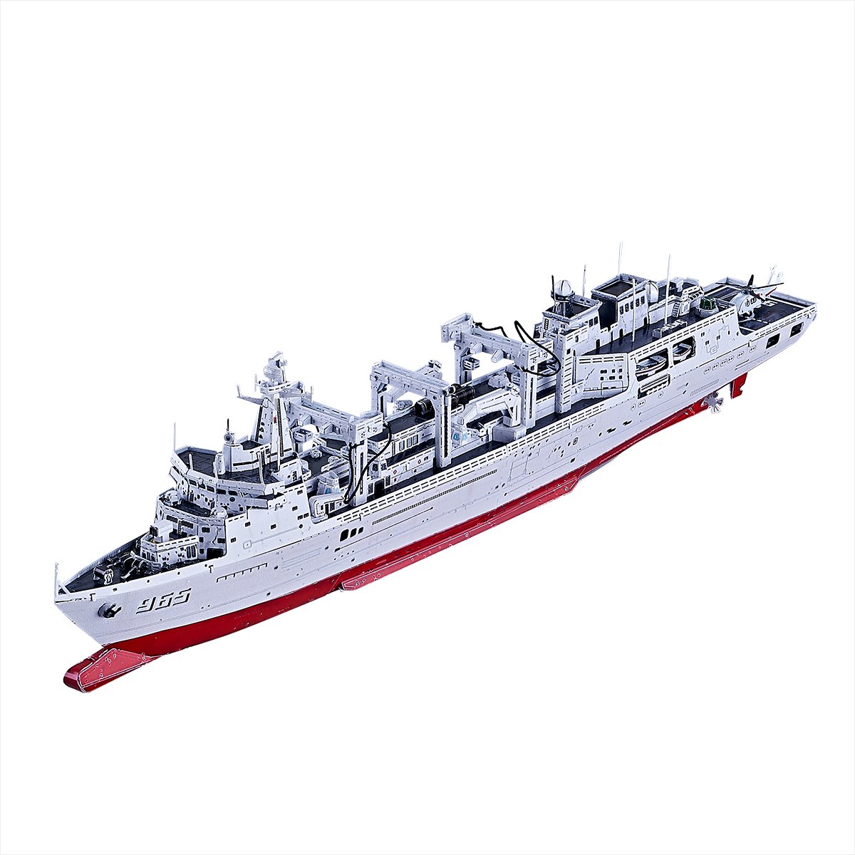 Bouwpakket 3D Model DIY Miniatuur Militair Bevoorradingsschip gekleurd- metaal