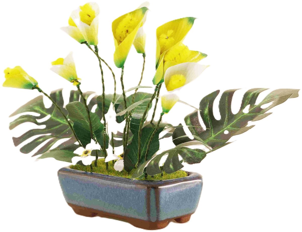 Metalen bouwpakket 3D Model DIY Lelie van de Nijl in Pot- gekleurd