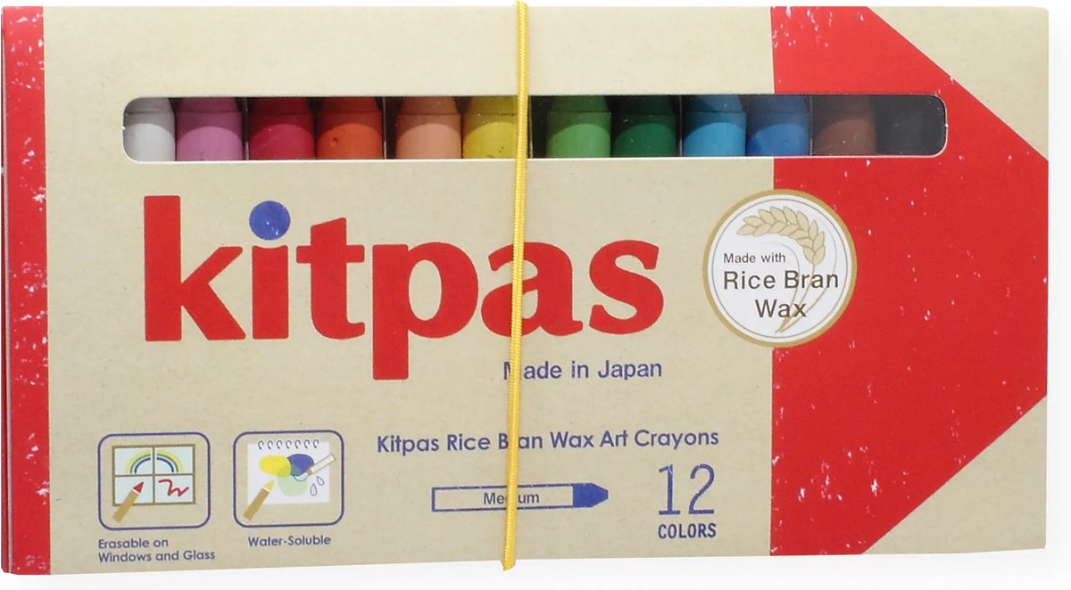 Kitpas - Art Crayons set van 12 stuks medium - Krijt - creatief - hobby & knutselen - raamkrijt