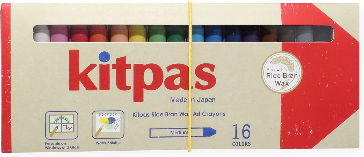Kitpas - raamkrijtjes 16 kleuren - raamstiften - aquarelkrijtjes - raamkrijt