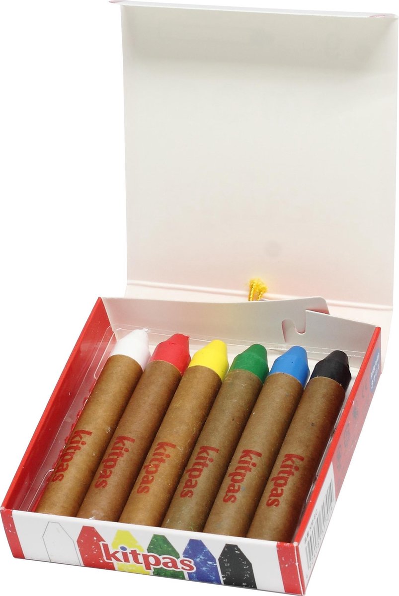 Kitpas raamkrijtjes 6 kleuren - raamstiften - aquarelkrijtjes - raamkrijt