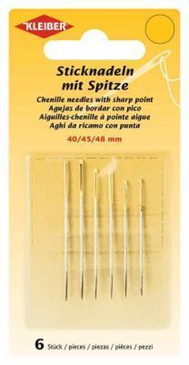 69917 Borduurnaalden met punt (40, 45, 48 mm), 6 st.