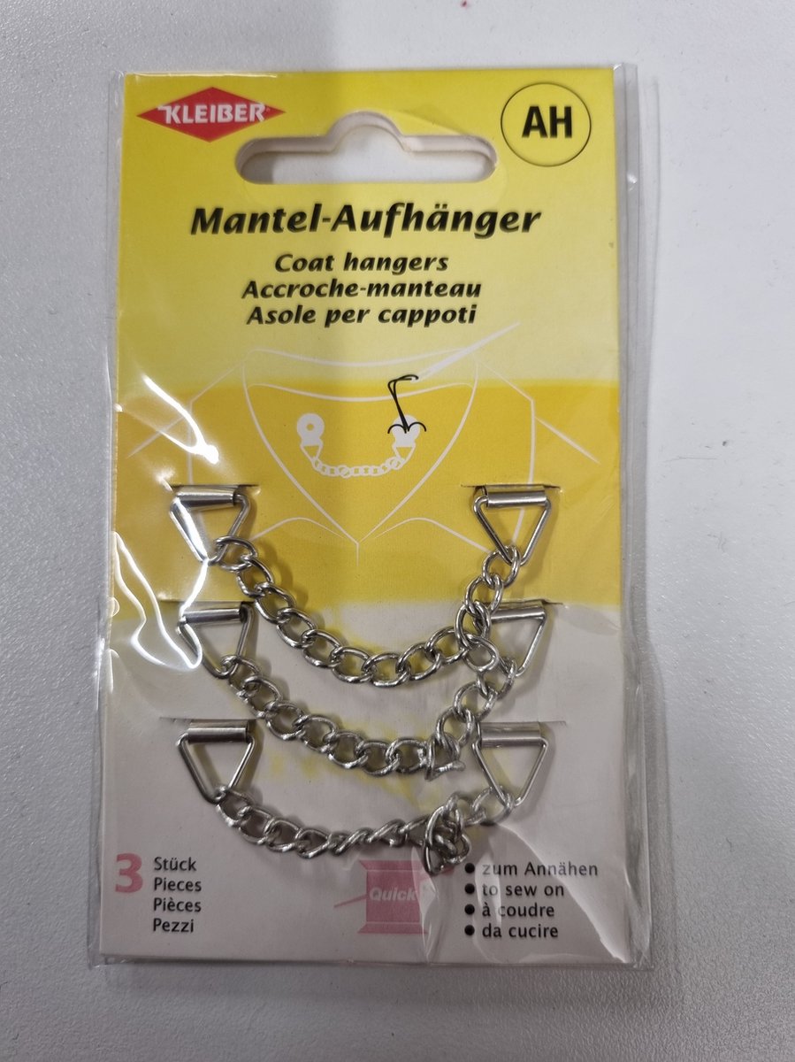 Kleiber - metalen jaslus - verpakt per 3 stuks.