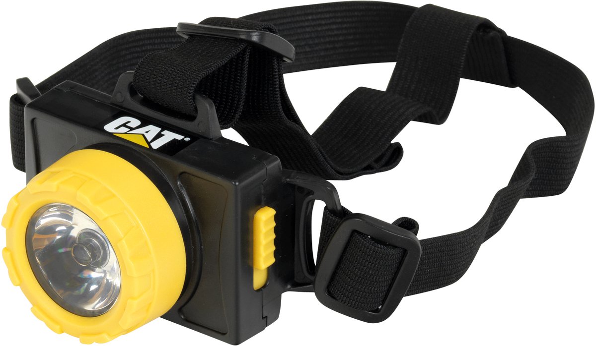   - Caterpillar hoofdlamp- met knipperlicht en een hoofdband - geel/zwart