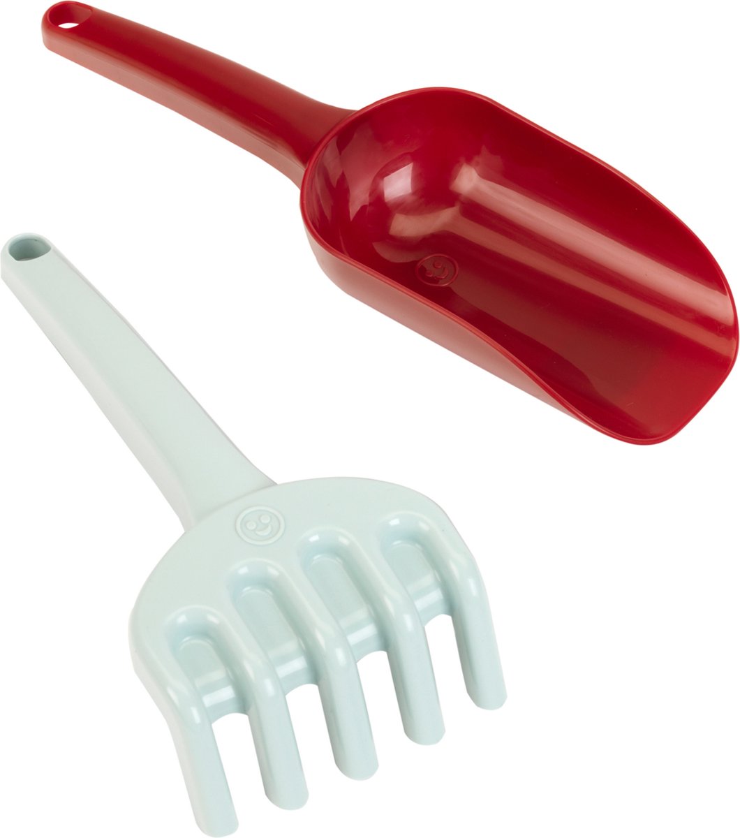 Klein Toys Little Foot schep en hark - 95% gerecycled plastic - rood blauw