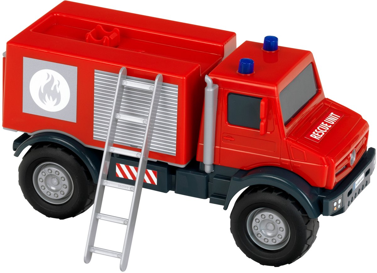 Klein toys - Mercedes-Benz - Unimog Brandweer auto zandtruck - voor binnen en buiten - schaal 1:24