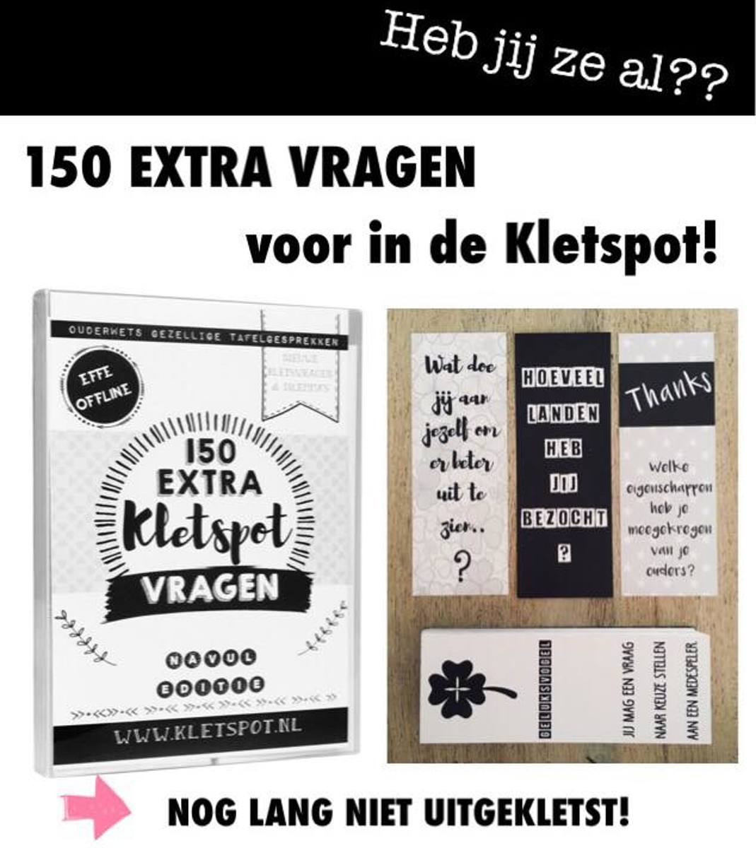 Nieuwe vragen / navulling voor Kletspot