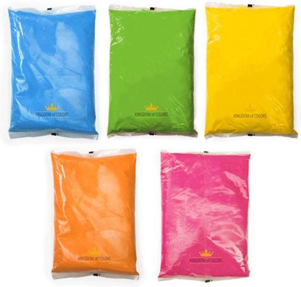 5 x 1kg bulkverpakking (5kg) kleurenpoeder – 5 kleuren