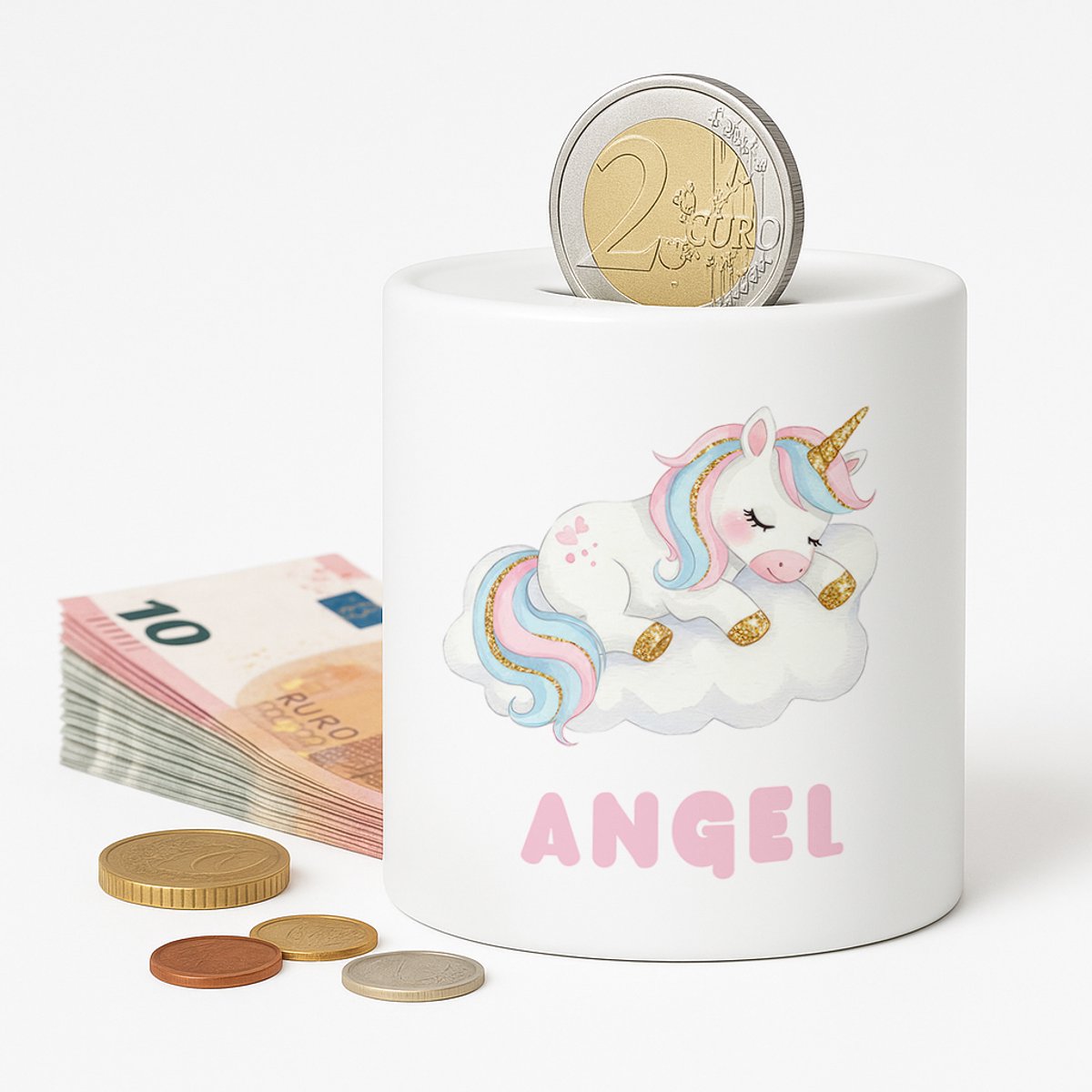 Spaarpot Unicorn - gepersonliseerd met naam - Spaarpot met naam gepersonaliseerd - Baby Cadeau - Geschenk - kraamcadeau - Spaarpotten voor kind - jongen of meisje