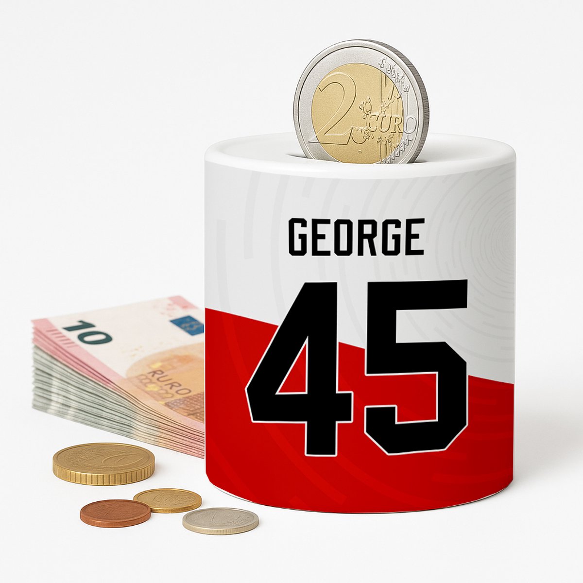 Spaarpot Utrecht Voetbal - Spaarpot met naam gepersonaliseerd - Voetbal Cadeau - Geschenk - Voetbal shirt op spaarpot - Spaarpotten voor volwassenen of kind - jongen of meisje