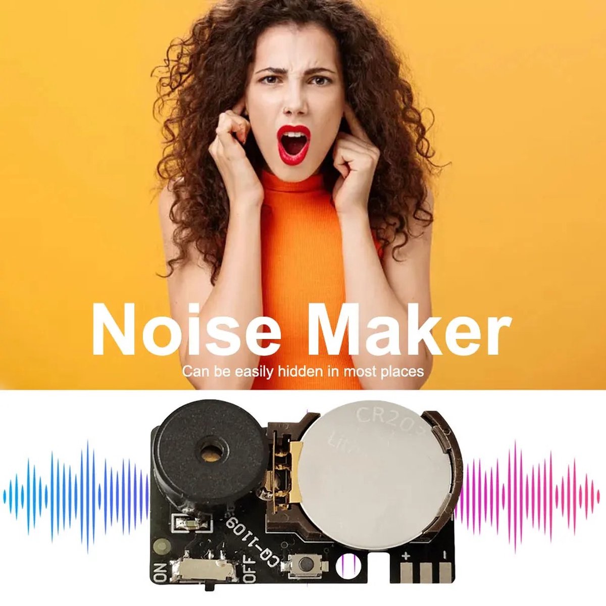 Annoyatron Noise Maker - Prank - Verborgen geluid - Irritatie - Incl. Batterij en plakstrip