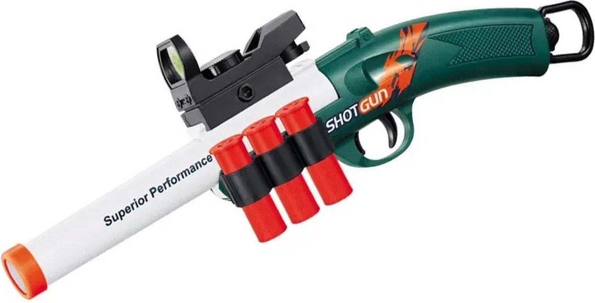S686 Shell Throwing Shotgun - Realistische Speelgoed Geweer met Zachte Kogels - Schiet tot 12 Meter voor Actievolle Outdoor Games