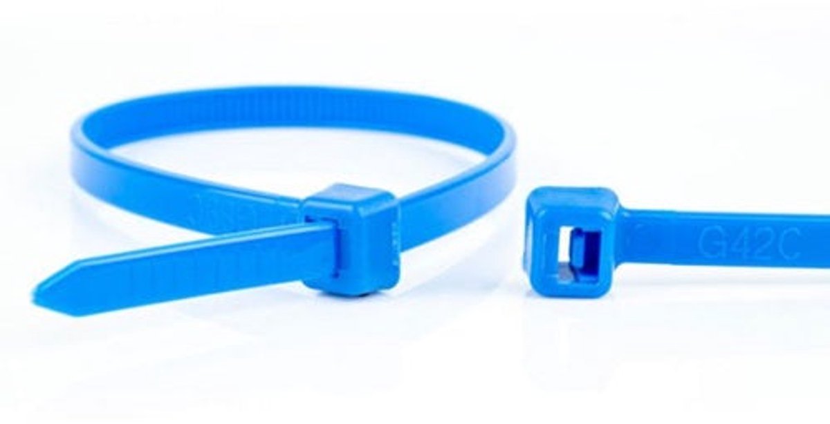 Cable-ties 200x4.8 blauw 100 stuks