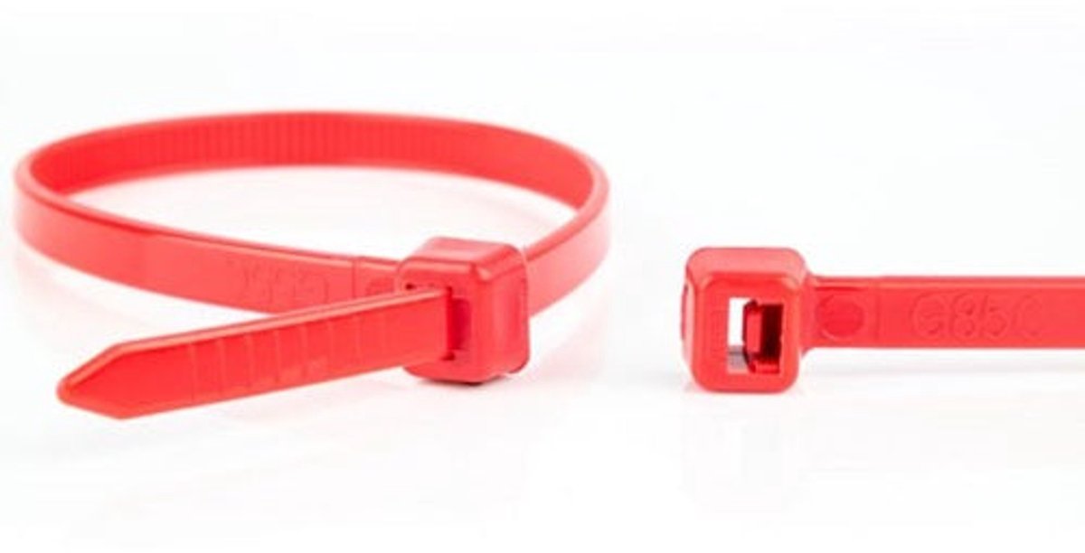 Cable-ties 200x4.8 rood 100 stuks