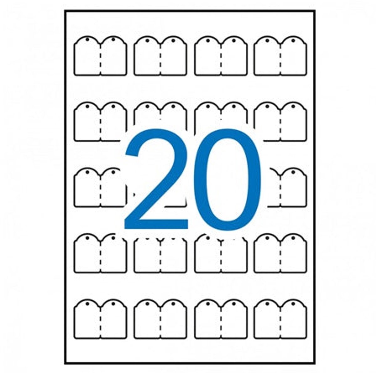 Laseretiket + koord 22x35 mm 50vel a20s - 2 stuks