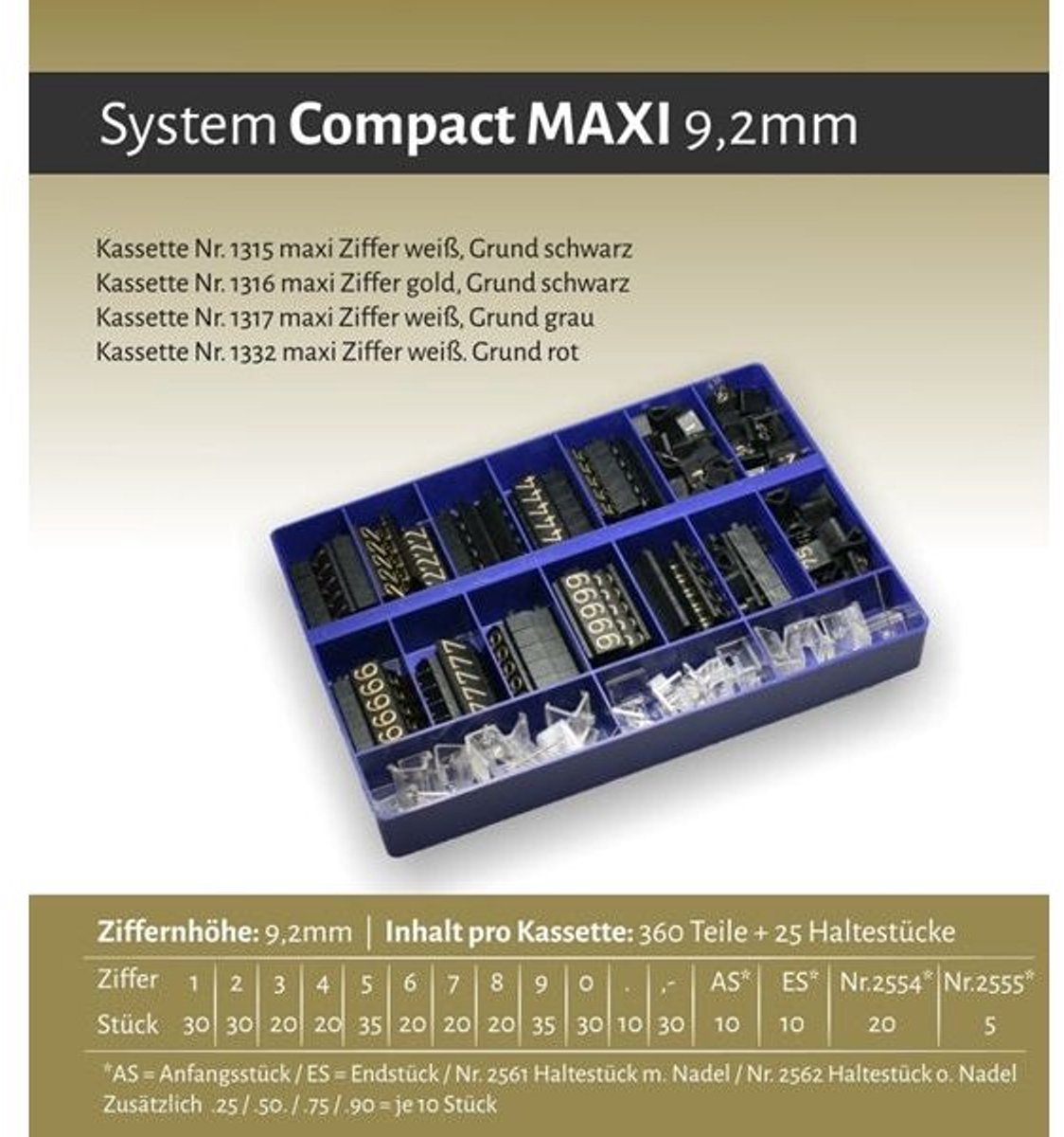 Prijscassette Compact Maxi 1315 zwartwit