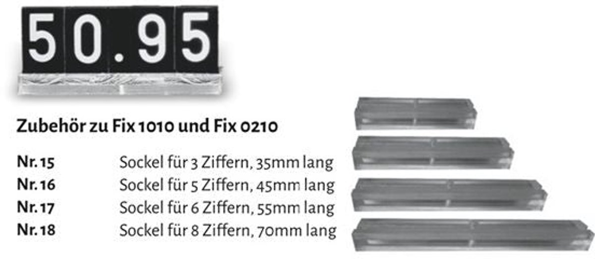 Transparant rail 55mm voor Fix 1010-1016