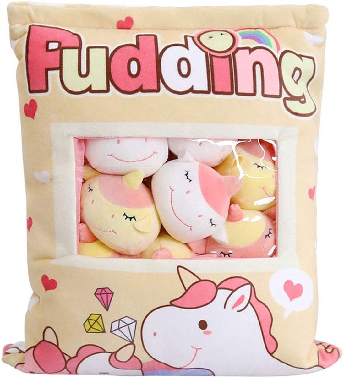 Klikkopers® - Kawaii Kussen Met 6 Babys - Eenhorn Knuffel - Unicorn Knuffel - Kawaii Knuffel - Kawaii eenhorn Squishy Knuffel - 50CM
