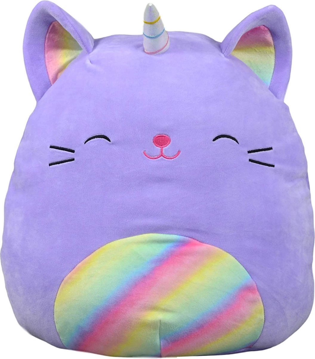 Klikkopers® - Kawaii knuffel - 30 cm - Squish Knuffel - knuffel Eenhoorn - Kawaii Kussen - Eenhoren Knuffel - Unicorn Knuffel - Paars Kat Knuffel