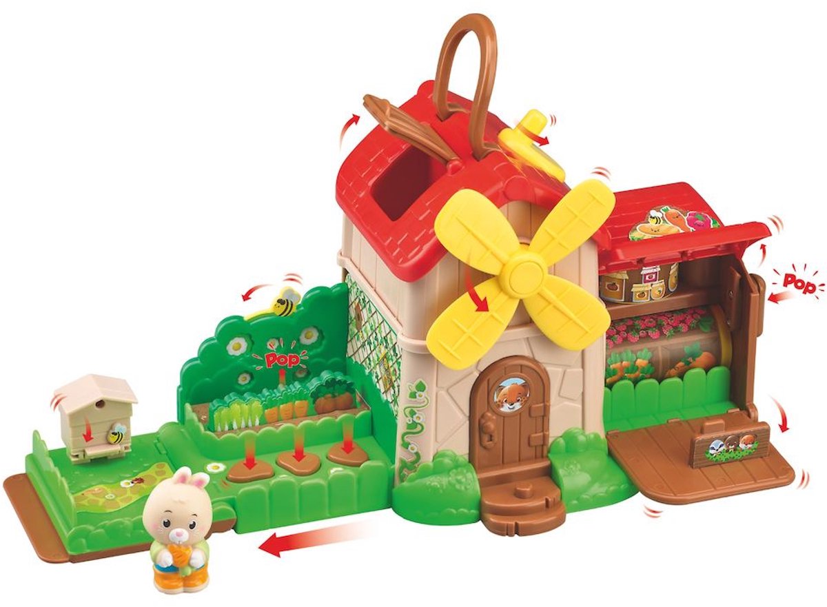 Klorofil Speelset De Tuinmolen – Speelset met molen, tuin en winkeltje – Inclusief Sam het konijn – Vanaf 18 maanden – Kunststof