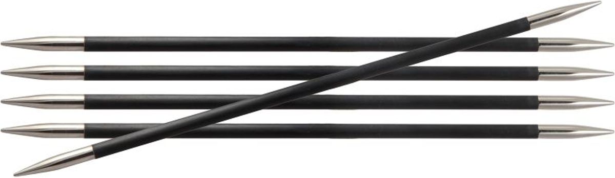 KnitPro Karbonz 15 cm sokkennaalden 4.0 mm