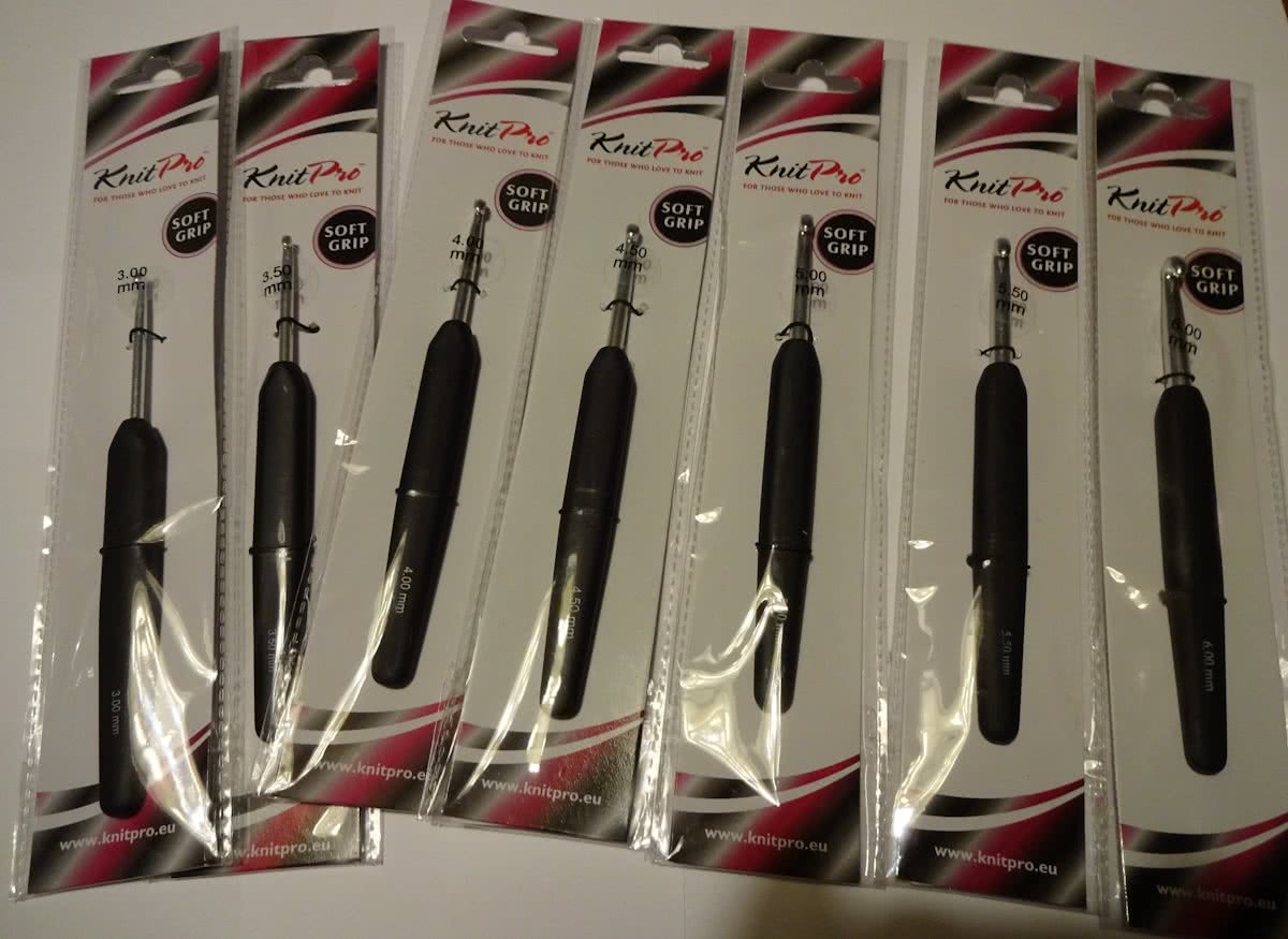 Knitpro Haaknaald Met Softgrip, 7 Stuks: 3.00/3.50/4.00/4.50/5.00/5.50/6.00