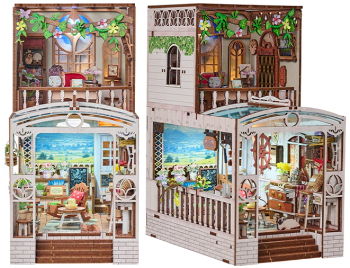 Know Me - Book Nook - DIY Miniatuur Huisjes - Modelbouwpakket - Houten Modelbouw - Tieners (14+) - Volwassenen - Houten Boekensteun - Happy Moment (SL-32)