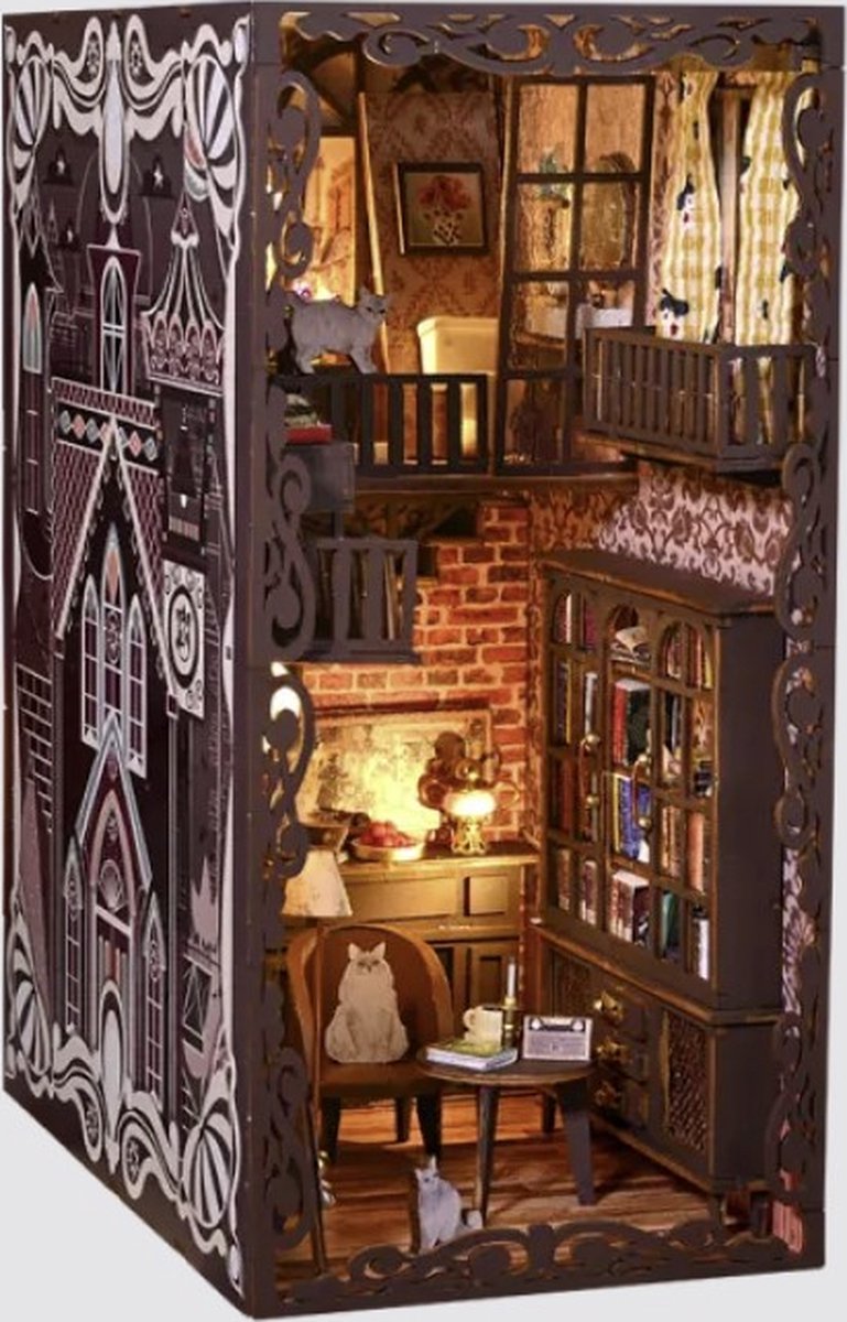 Know Me - Book Nook - DIY Miniatuur Huisjes - Modelbouwpakket - Houten Modelbouw - Tieners (14+) - Volwassenen - Houten Boekensteun - No.9 Secret Castle II (SL-13)