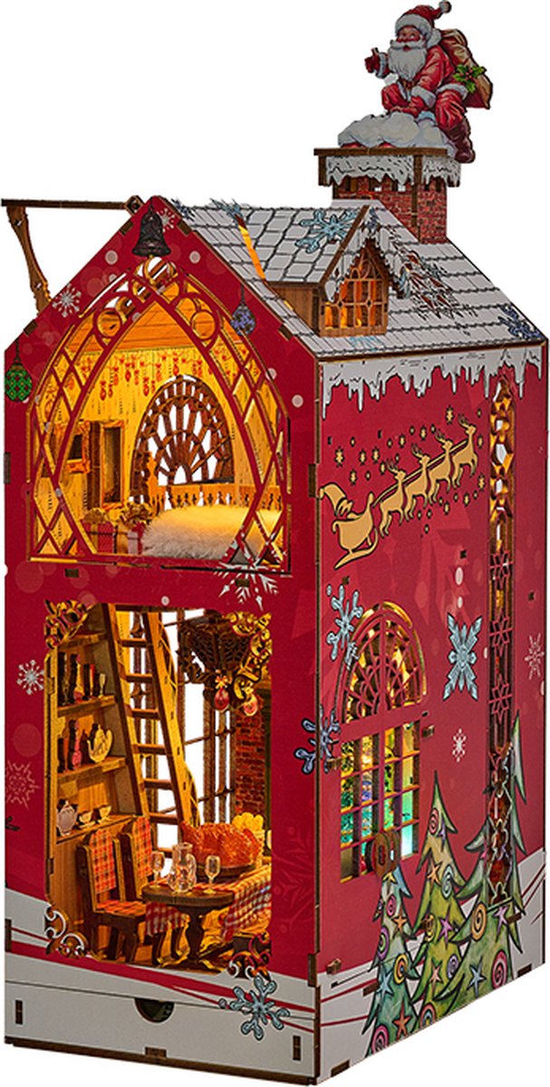 Know Me - Book Nook - DIY Miniatuur Huisjes - Modelbouwpakket - Houten Modelbouw - Tieners (14+) - Volwassenen - Houten Boekensteun - Songs of The Snowy Night (SL-29)