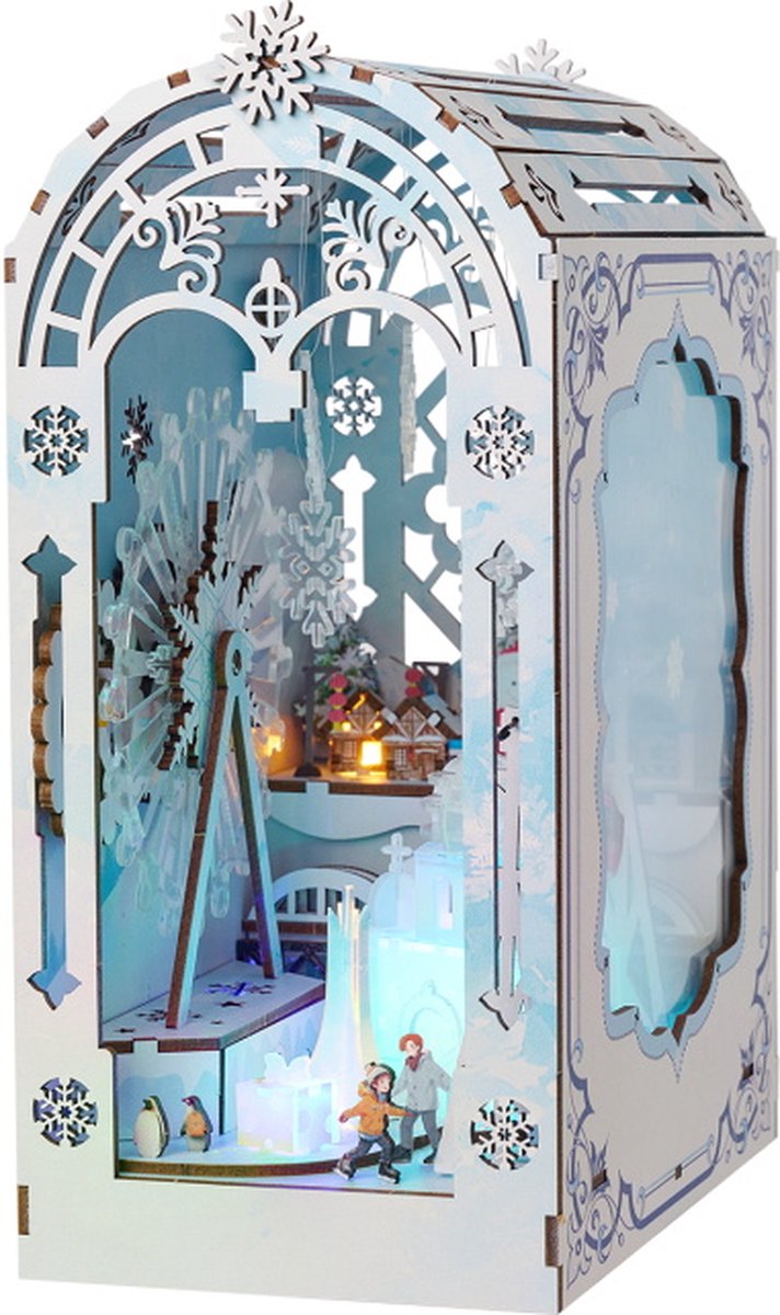 Know Me - Book Nook - DIY Miniatuur Huisjes - Modelbouwpakket - Houten Modelbouw - Tieners (14+) - Volwassenen - Houten Boekensteun - The Great Ice World (SL-30)