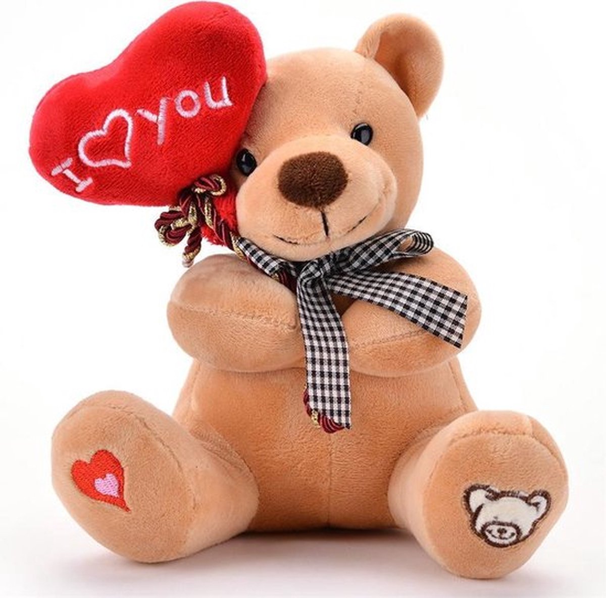 Teddybeer - Knuffelbeer - Knuffel - I Love You beer - Liefdesbeer - Valentijns Knuffel - Valentijn Cadeau - 20cm - Pluche - Bruin