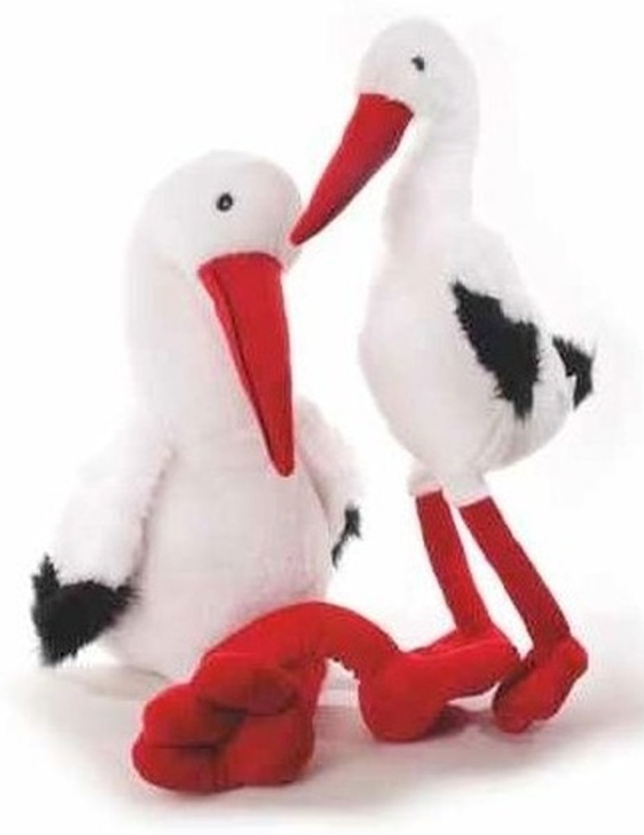 Grote ooievaar knuffel kraamkado 41 cm - Pluche knuffeldieren ooievaar 41 cm