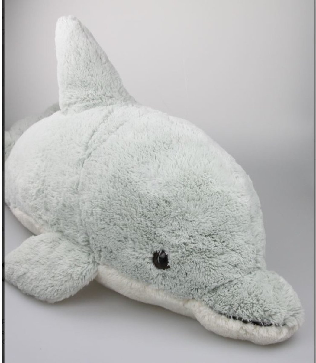 Pluche mega dolfijn knuffel grijs 78 cm