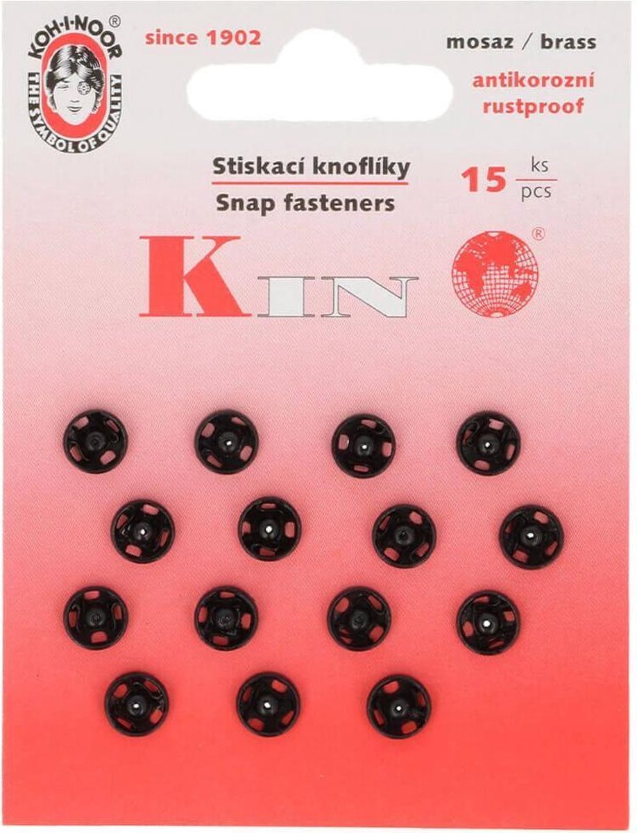 AANNAAIDRUKKNOPEN 7MM ZWART - 1X15ST