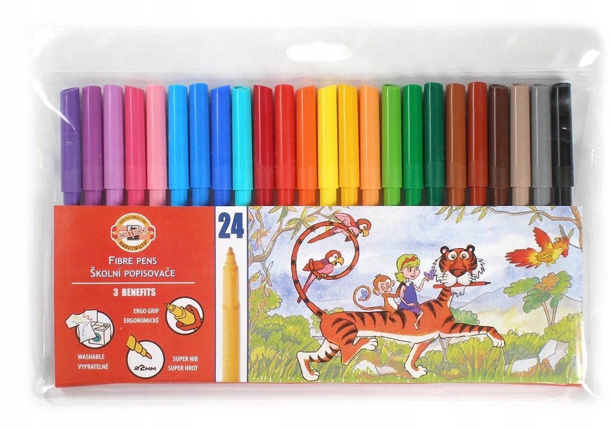 Koh-I-Noor Flame Master Set - 24 levendige kleuren, ergonomisch ontwerp