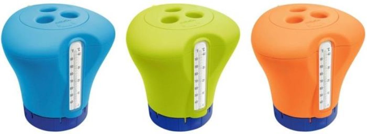 Chloordrijver met thermometer chloordispencer large ook voor grote tabletten (Mix of 3 color