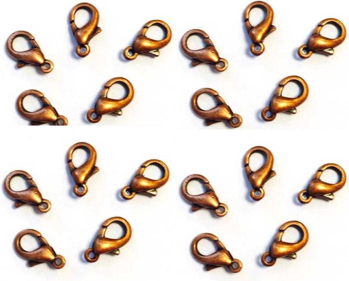 Karabijn Sluitingen - Antiek Koper - 10mm - 20 Stuks