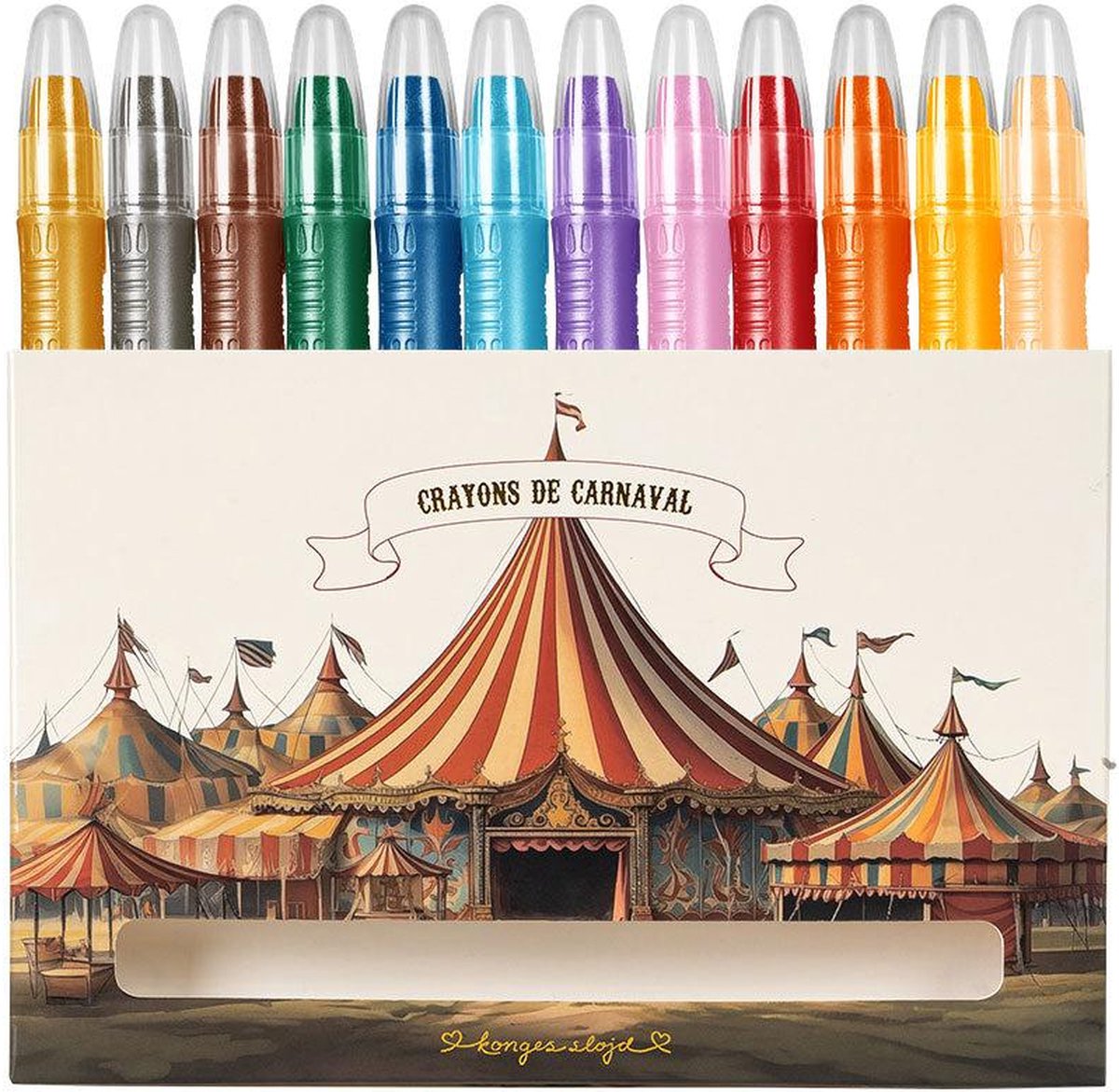 Konges Sløjd Gelkrijtjes met tekenblok - 12 stuks - Multi