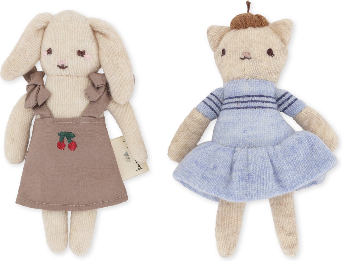 Konges Sløjd Knuffel Kitty Friends - Set van 2