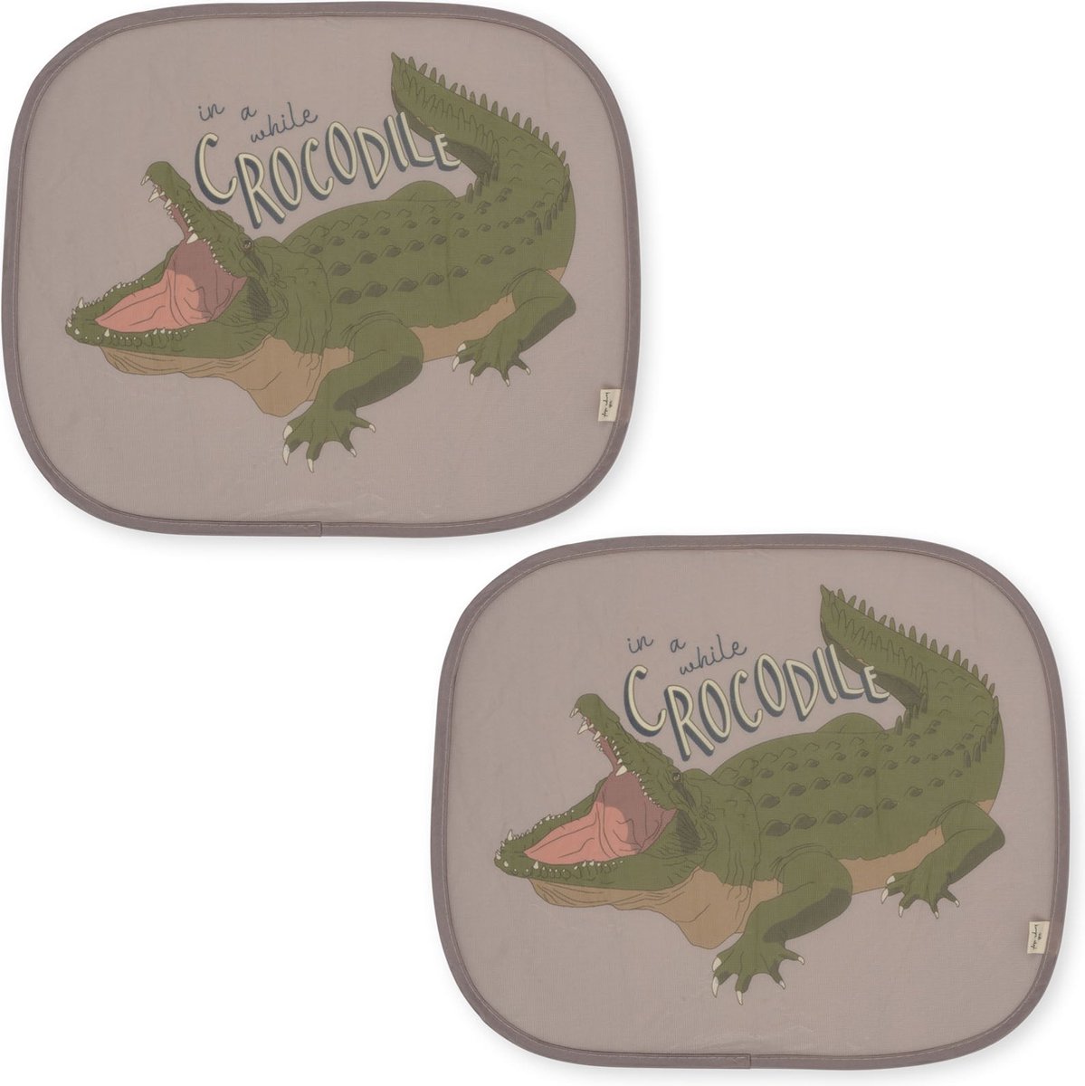 Konges Sløjd Zonnewering voor in de auto met krokodillen - Oxford Tan