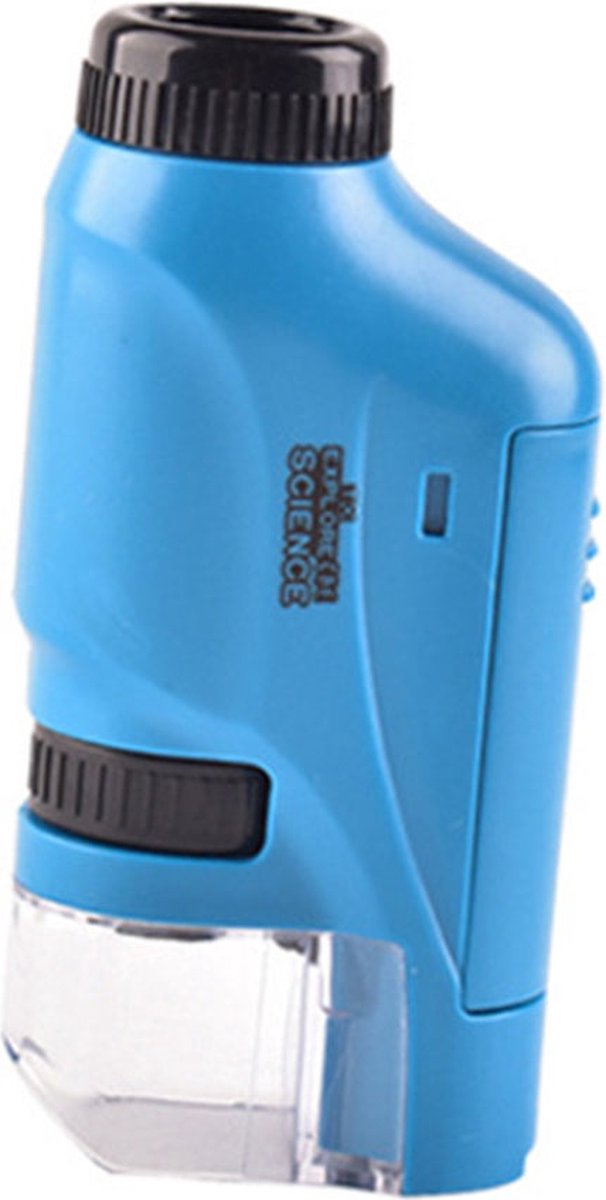 Koning Import - Hand microscoop set voor kinderen - Blauw - Educatief speelgoed - 60x & 120x - STEM Handheld Microscope zakmicroscoop