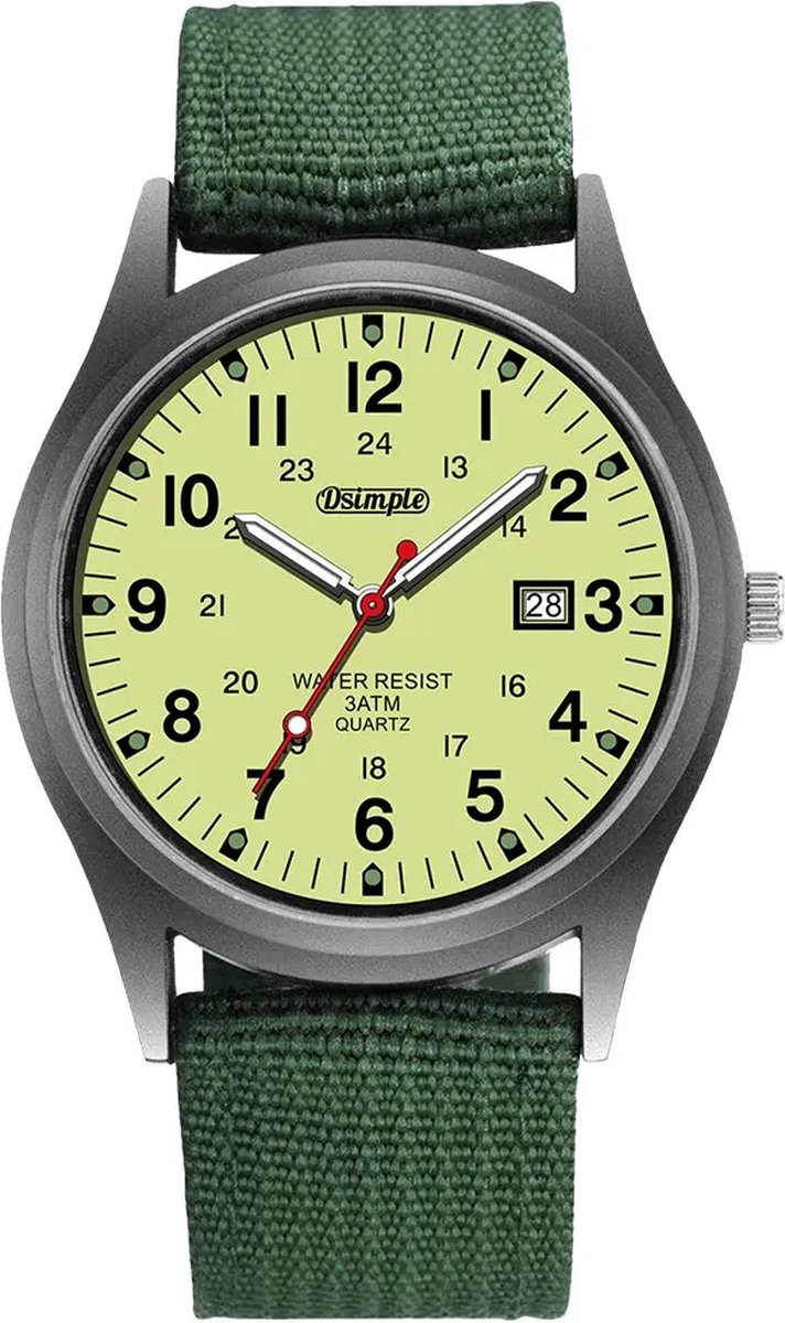 Militair Horloge - Tactische Survival Outdoor Horloge - Lichtgevend - Kalender - Military Watch - Nylon