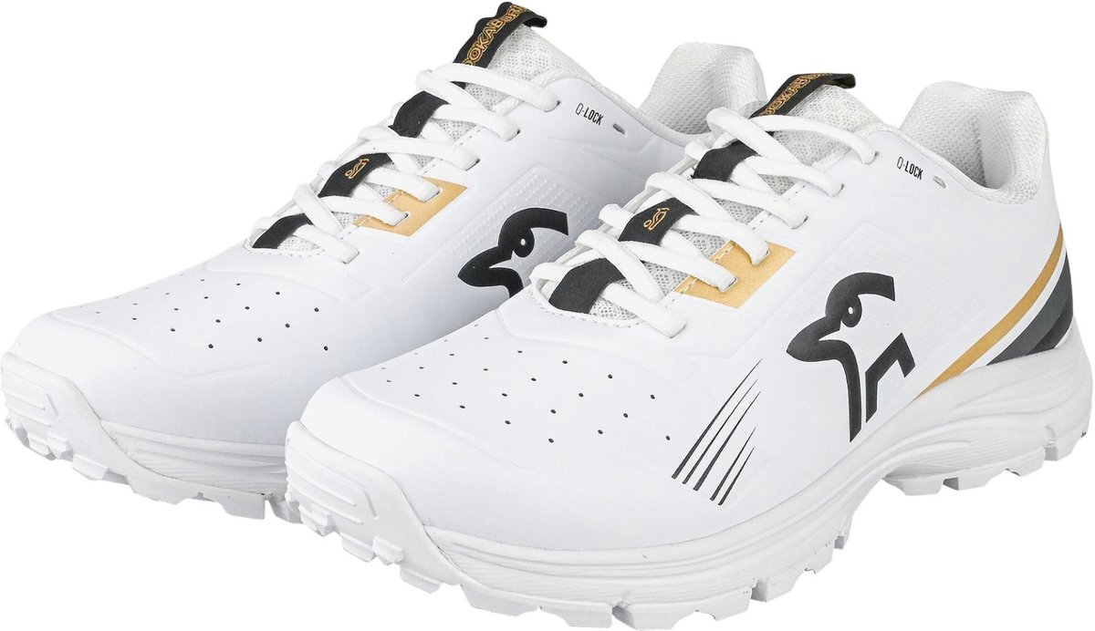 Kookaburra KC 3.0 Rubber Cricket Shoes - White/Gold/Black - 9.