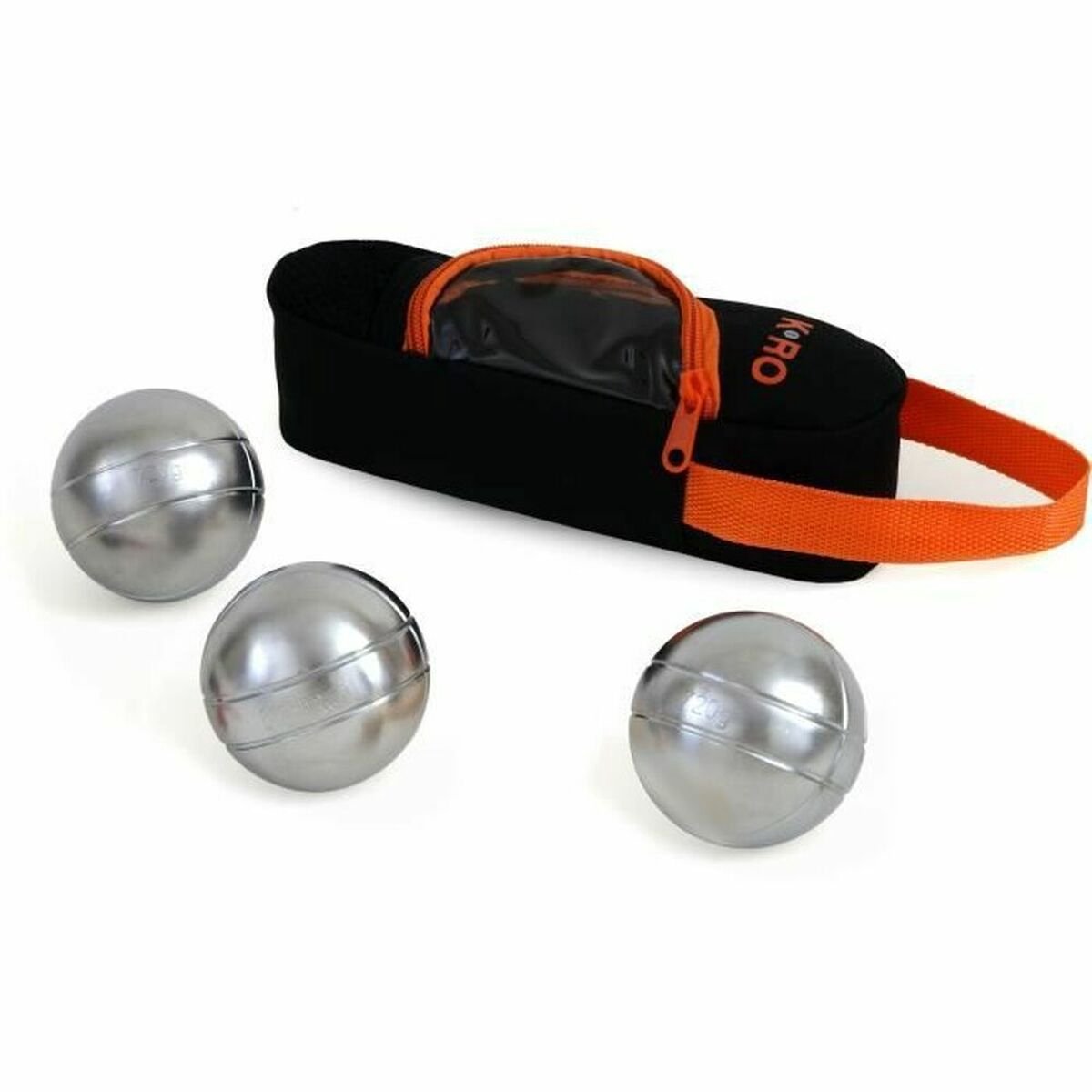 K-RO - Set van drie jeu de boules - 720 g - Geborstelde en gegraveerde boules