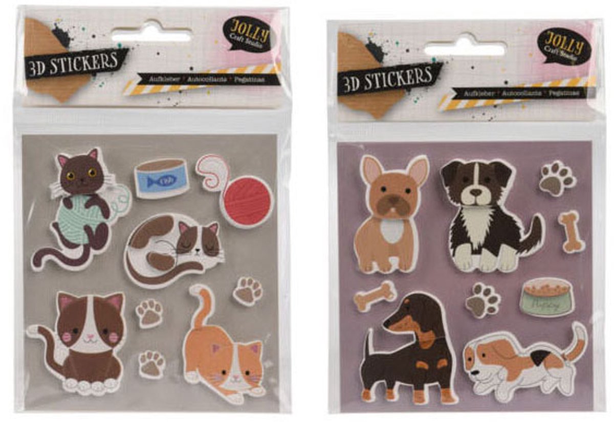 3D Stickervel Huisdieren