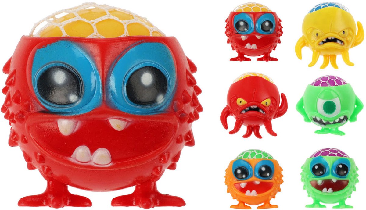 Knijpbal Monster, 9cm