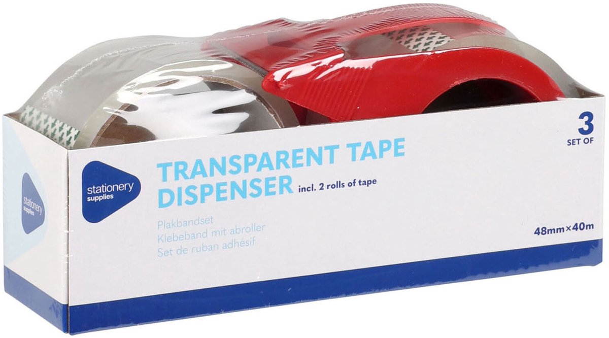 Plakbandhouder met 2 Plakbandrollen